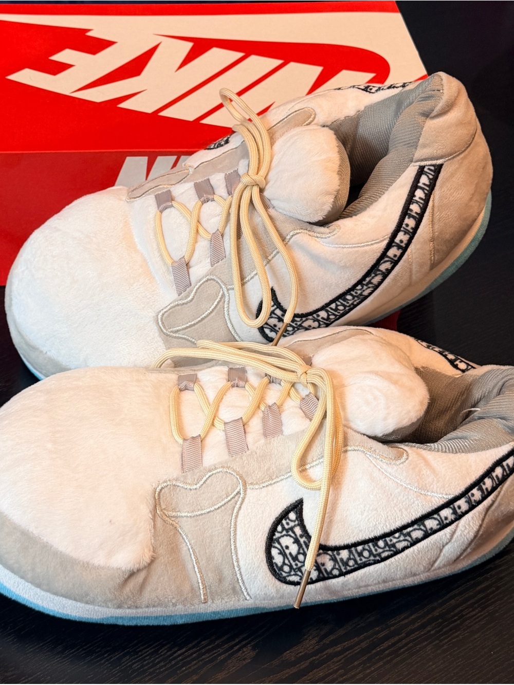 Nike Dior Plush Low-Top Slippers